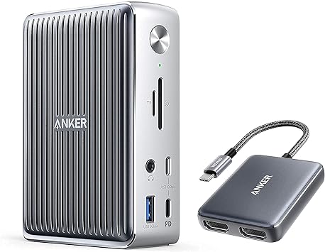 Anker 577 Thunderbolt Docking Station (13-in-1, Thunderbolt 3) with USB-C to Dual HDMI Adapter