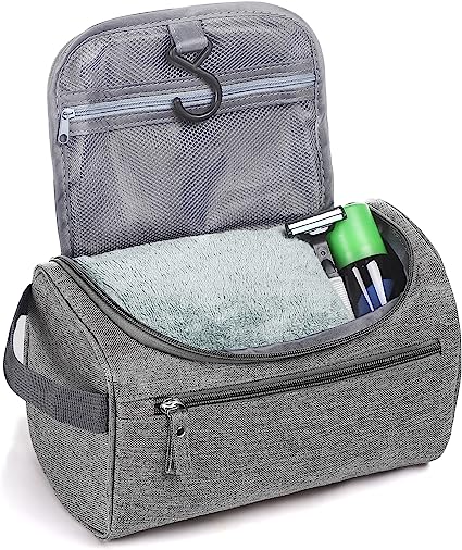 Toiletry Bag, Etercycle Hanging Wash Bag Travel Toiletry Bag Waterproof Bathroom Bag for Men and Women Travel Toiletry Makeup Organizer (Grey)