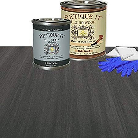 Water-Based Gel Stains by Retique It (Contemporary Wood, Charcoal)