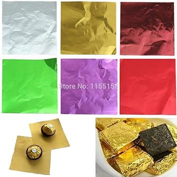 Royals Assorted Colour Foil Wrappers for Chocolate, 8 x 9 cm, (Plain/Printed)