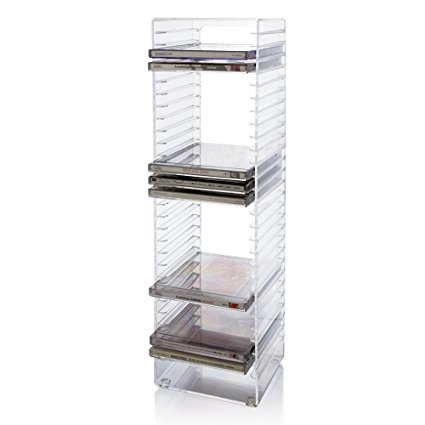 Clear Plastic CD Tower - holds 30 standard CD jewel cases