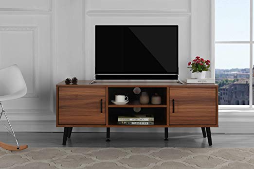 Divano Roma Furniture Mid Century Modern TV Stand (Dark Brown)