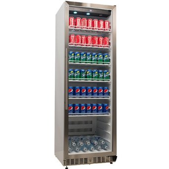 EdgeStar 14 Cu. Ft. Built-In Commercial Beverage Merchandiser - White and Stainless Steel