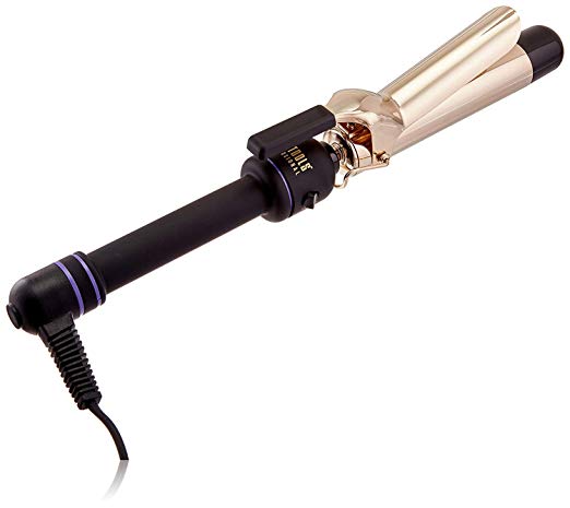 Hot Tools Professional Hair Curling Iron, 1-1/4” 24 K Gold Plated Barrel, with Extra High Heat and Fast Heating, Features Heat Settings up to 430° F, Soft Grip Handle and Foldaway Safety Stand, Extra Long 8 Ft Cord