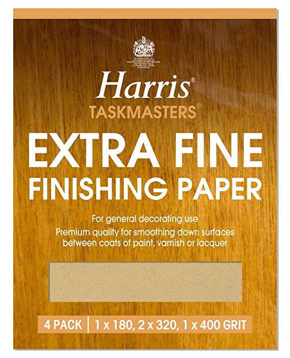 Harris Extra Fine Finishing Sandpaper Sheet 4 Pack
