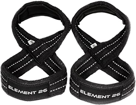 Element 26 Padded Figure 8 Lifting Straps - Weightlifting Straps - Figure 8 Straps - Wrist Straps for Men, Women, Crossfit, Weight Lifting, Deadlifts - Deadlifting Straps