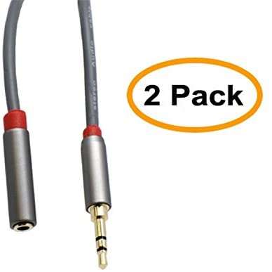 3.5mm Aux Headphone Extension Cable 25 Feet (7.6 Meters) 3.5mm Male to Female Stereo Audio Extension Cable 25ft (7.6M) for Car, Stereo, iPhone, Smartphone or Any Audio Device CNE35816 (2 Pack)