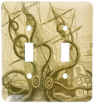 3dRose lsp_164907_2 Gigantic colossal octopus sea monster Kraken. Pierre Denys de Montfort - Double Toggle Switch