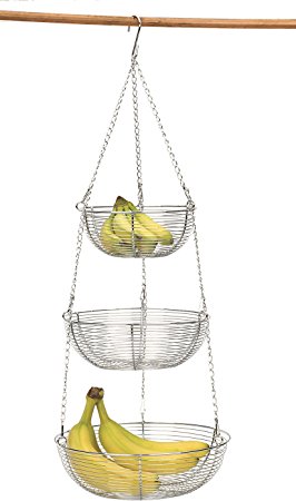 RSVP 3-Tier Hanging Woven Wire Basket