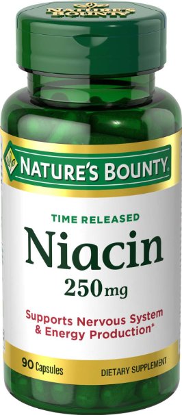 Nature's Bounty Niacin 250 mg, 90 Time Release Capsules