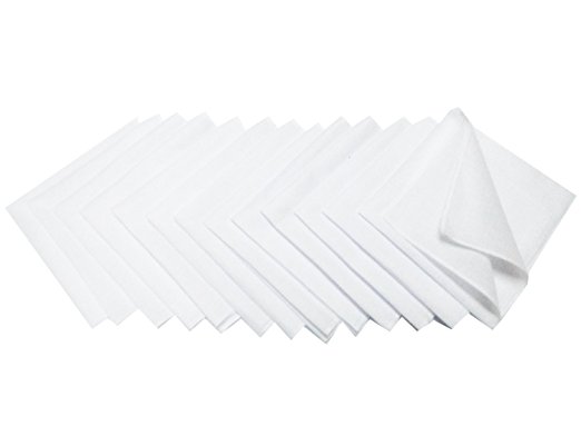 Bulk Solid White Cotton Handkerchiefs Perfect for Wedding Party DIY Draw