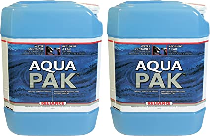 Reliance Products 8910-03 Aqua-Pak 5 Gallon 20 Liter BPA-Free Plastic Drinking Water Container Storage Jug with Attaching Spout, Blue (2 Pack)