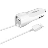 Galaxy S5 Charger Dual Retractable Coiled USB Car Charger Adapter Samsung Galaxy S5 Galaxy Note 3 Galaxy Tab Pro Note Pro - White