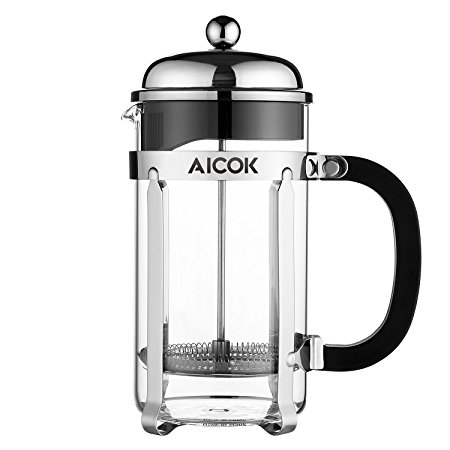 Aicok French Press Coffee Tea and Espresso Maker 8 Cup 34 Oz Glass