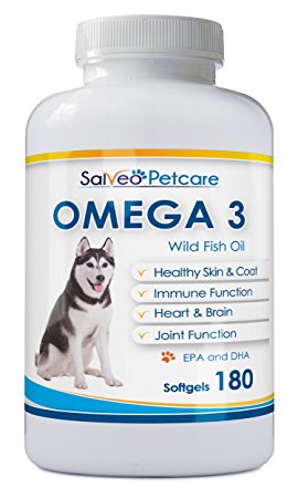 Omega 3 Fish Oil for Dogs - Natural Pet Supplement for Shiny Coat - Wild Caught More EPA & DHA than Salmon Oil - No Fishy Smell or Mess - Ideal for Medium Large Dogs