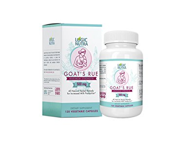 Organic Goat's Rue Herb Lactation Aid Support Supplement for Breastfeeding Mothers - 120 Vegetarian Powder Capsules