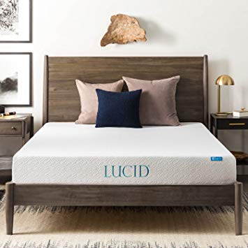 Lucid 8 Inch Memory Foam Mattress, Dual-Layered, CertiPUR-US Certified, Medium-Firm Feel, Cal King Size