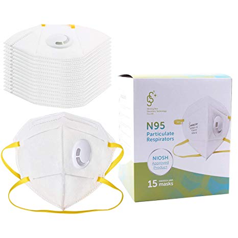N95 Hepa Face Mask - Breathing Protection Mask for Chemicals Mold Cleaning Sanding Construction Work Smoke Pollution Niosh Approved Disposable Respirator 15 Pack