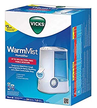 Warm Mist Humidifier, Humidifier for Bedrooms, Baby, Kids Rooms, 1 Gallon, Auto Shut-Off, Filter-Free, 24 Hrs of Moisturized Air, use with VapoSteam for Medicated Steam, Model V745A (24 Hour Model)