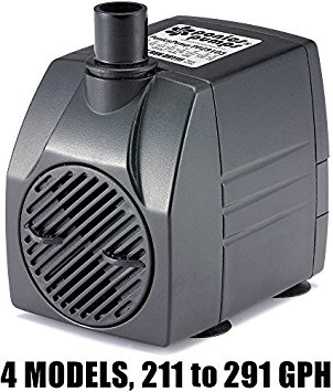 PonicsPump PP21105: 211 GPH Submersible Pump with 5' Cord - 12W… for Hydroponics, Aquaponics, Fountains, Ponds, Statuary, Aquariums & more. Comes with 1 year limited warranty.