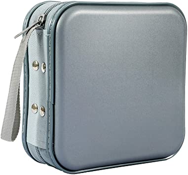 Penxina CD Case, 40 Capacity CD DVD Case Wallet Holder Portable Disc VCD Heavy Duty Binder Storage Organizer (Silver)