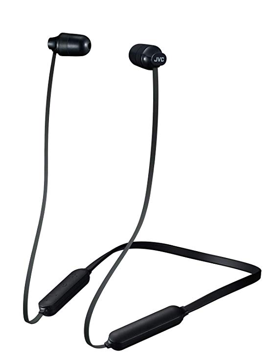 JVC Marshmallow Wireless, Earbud Headphones, Water Resistance(IPX4), 8 Hours Long Battery Life, Secure and Comfort Fit with Flexible Soft Neck Band and Memory Form Earpieces - HAFX35BTB (Black)