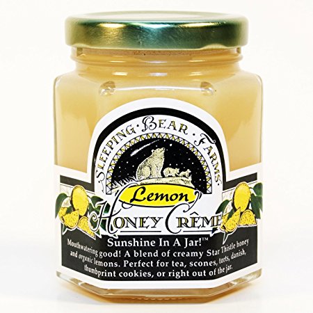 Creamed Honey and Lemon - Lemon Honey Creme 8 oz. Jar with Organic Lemon