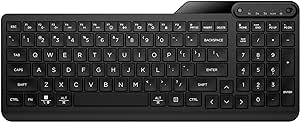 HP 460 Multi-Device Bluetooth Keyboard - Multi-OS Compatible - Full-Size Keyboard w/Numpad - 12 Programmable Buttons, Quick Switch Key - 24-Month, AAA Battery Life - Responsibly Made (Black)