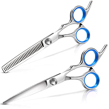 Mosskic Hair Cutting Scissors, Professional Hairdressing Scissors Straight Scissors Thinning Shears for Home Salon Use
