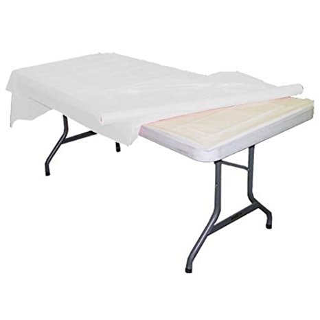 White plastic table roll