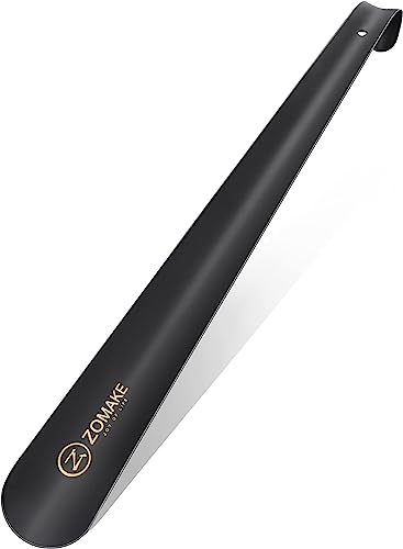 ZOMAKE Shoe Horn Long Handle for Seniors - 16.5" Long Metal Shoehorn for Boots - Exta Long Steel Shoe Horns for Men Women