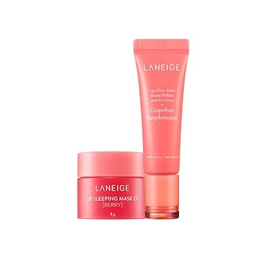 LANEIGE LIP SLEEPING MASK EX [BERRY] 8g & LANEIGE Lip Glowy Balm_Grapefruit