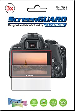 3X Canon Rebel SL1 (EOS 100D) Camera Premium Clear LCD Screen Protector Cover Guard Shield Protective Film Kit (3 Pieces by GUARMOR)