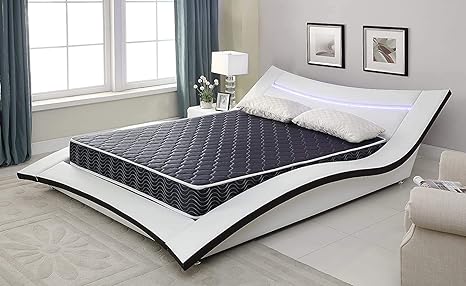 AC Pacific 6-Inch Water-Resistant High-Density Foam Mattress Made in USA with Stylish Diamond-Quilted Breathable Fabric, Distributes Weight Evenly, Full, Navy Blue