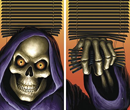 WOWindow Posters Grim Reaper Halloween Window Decoration Two 34.5"x60" backlit posters