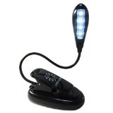 Extra-Bright 4 LED Rechargeable Book Light By LuminoLite Easy Clip On Reading Light With 2 Brightness Settings Soft Padded Clamp USB Cable and AC Charger Perfect For Night Bookworms