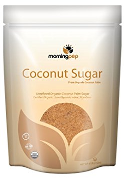 Morning Pep Coconut Palm Sugar USDA Certified Organic Gluten Free Non GMO Certified Kosher Large Bag, 6 lb (96 oz)