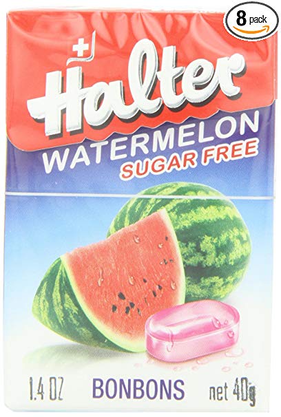Halter Sugar Free Candy, Watermelon, 1.4-Ounce Boxes (Pack of 8)