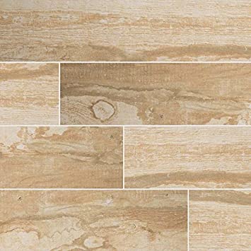 MSI Stone NSALHON6X40 Salvage Honey Wood Look Tile with Matte Finish, 6" x 40", Beige