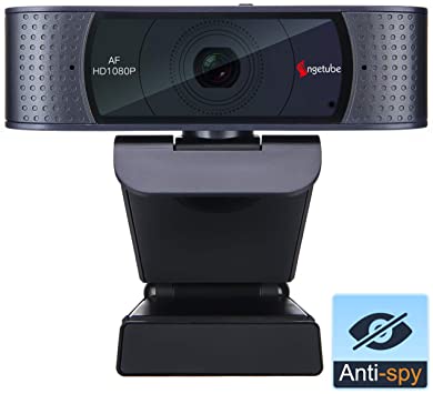 HD Webcam 1080P with Cover Slide & Microphone, Angetube USB Computer Web Camera Pro Streaming Video Cam for Xbox One Gaming Conferencing Mac Windows PC Computer Laptop Skype YouTube OBS Twitch Xsplit