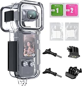 Waterproof Housing Case for DJI Osmo Pocket 3, Touchscreen Underwater Diving Protective Shell Waterproof up to 50m/164/ft with Helmet Bracket & 1/4 Bracket Accessories