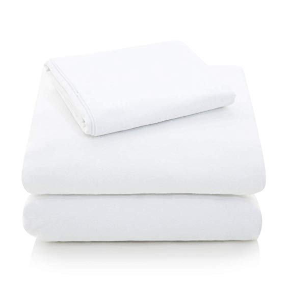 MALOUF Heavyweight Portuguese Flannel Sheet Set-100% Cotton Pill Resistant Bedding-California King-White, California King