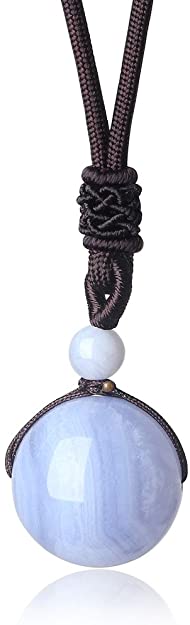 COAI Unisex Genuine Round Gemstone Beads Pendant Necklace