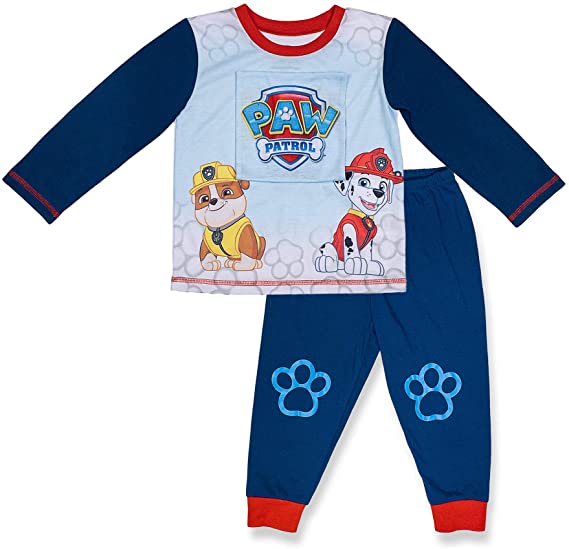 Paw Patrol Boy's Long Sleeve and Long Pants Pajama,2 Piece PJ Set, Navy, Toddler Boy's Size 2T to 5T