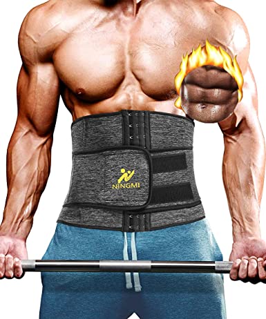 NINGMI Waist Trimmer Belly Weight Loss Fat Sauna Sweat Wrap and Workout Waist Trainer