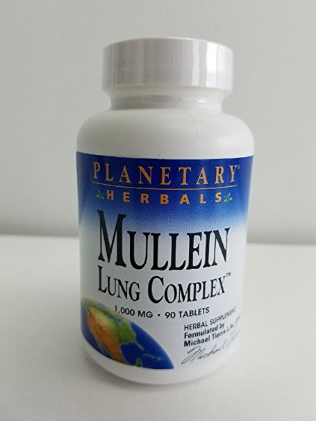 Planetary Herbals Mullein Lung Complex 1000 milligrams 90 Tablets. Pack of 1 Bottle