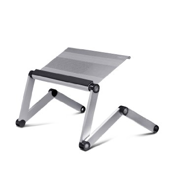 Furinno A6-Silver Ergonomics Aluminum Vented Adjustable Laptop Portable Bed Tray, Silver