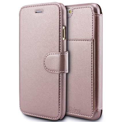 Taken Iphone 6 plus Wallet Case - Iphone 6s plus Case Pu Leather - Card Slot - Ultra Slim (Rose Gold)