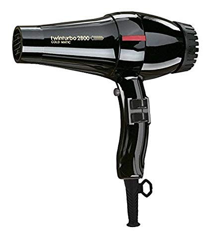 Twin Turbo Power 2800 Italian Professional Hair Blow Dryer, 1760 Watts with Extra Quiet Operation, 4 Temperature Settings with 2 Speeds and True Cold Shot Button, Features a Anti Overheating Device, Extra Wide Concentrator Nozzle, with Extra Long 9 Ft. Power Cord