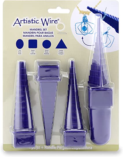 Artistic Wire 228S-480 Mandrel Set with Handle 4-Piece, Purple